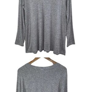 CAbi Gray Boxy Long Sleeve Tunic Tee